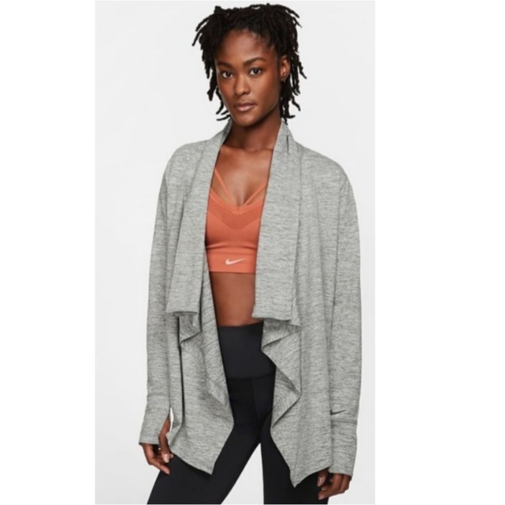 Nike Open Front Grey Waterfall Cardigan size XS